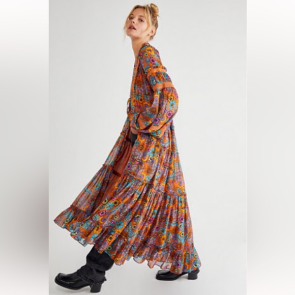 Free People Cassis Printed Chiffon Dress - Picture 3 of 4